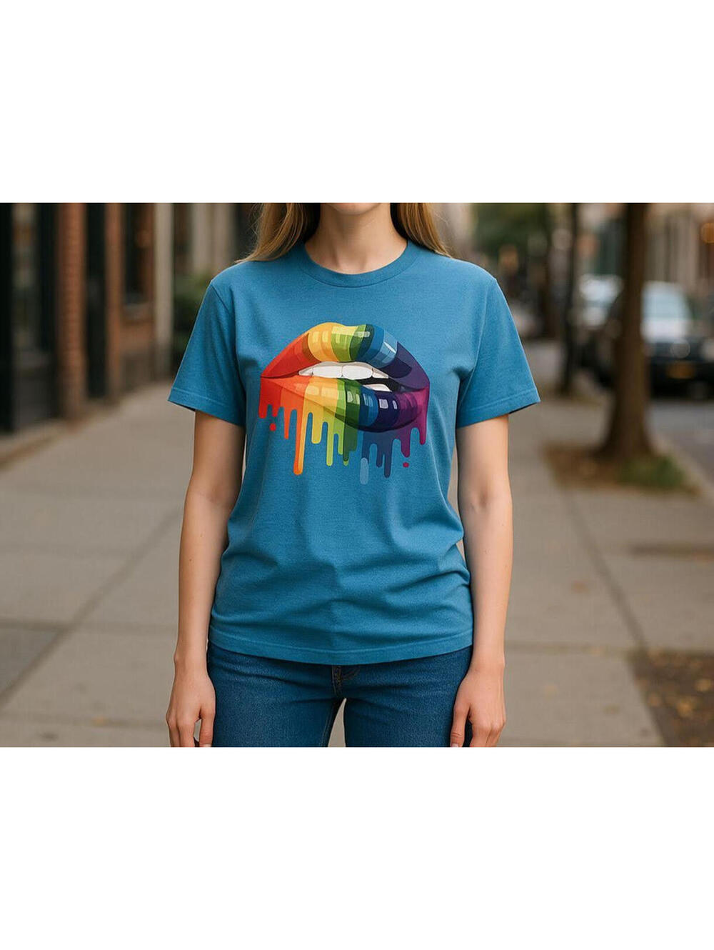 Rainbow Lips For LGBT Unisex T-Shirt